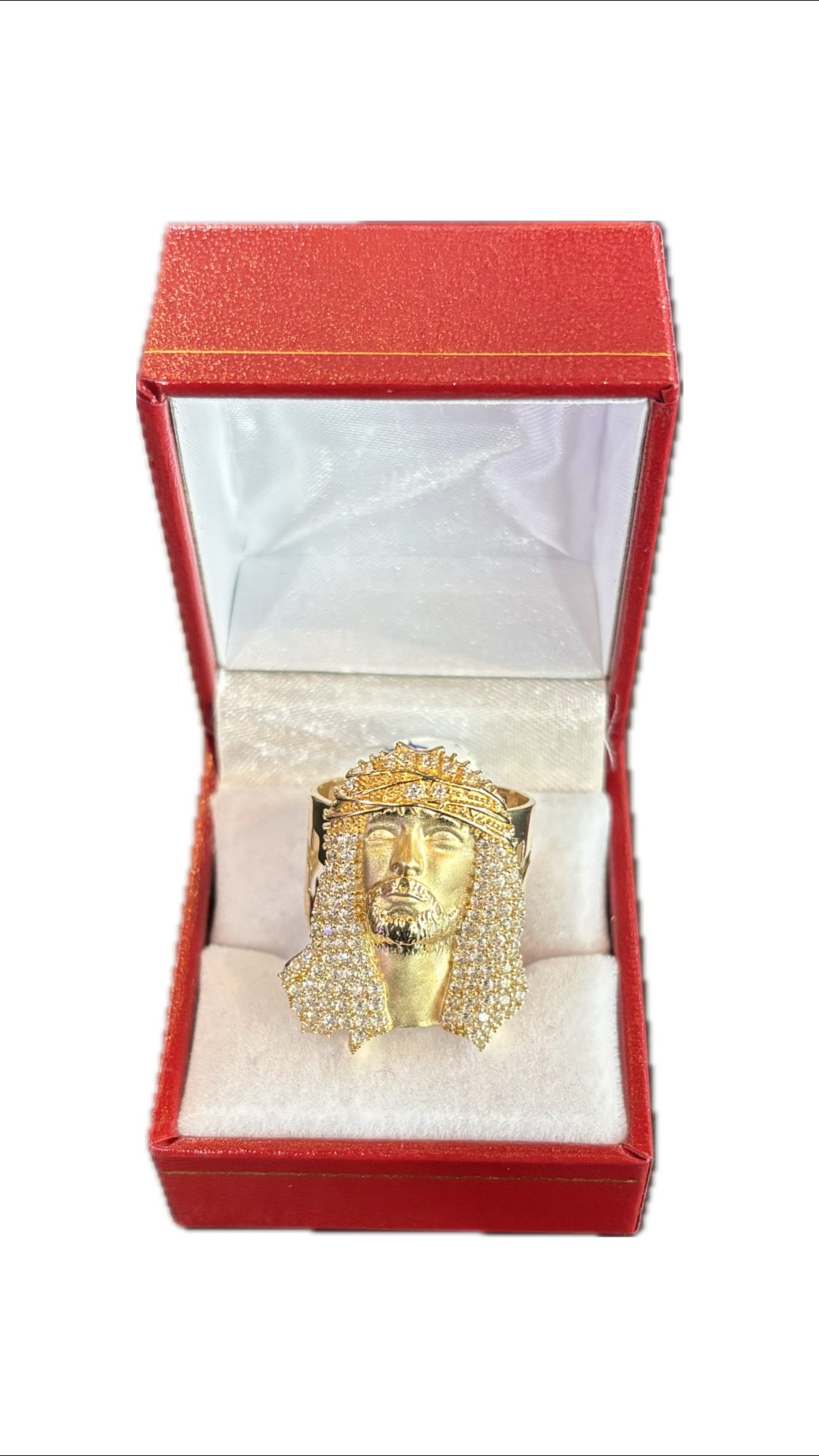 14k Yellow Gold Jesus Piece "Blood Crown" Ring