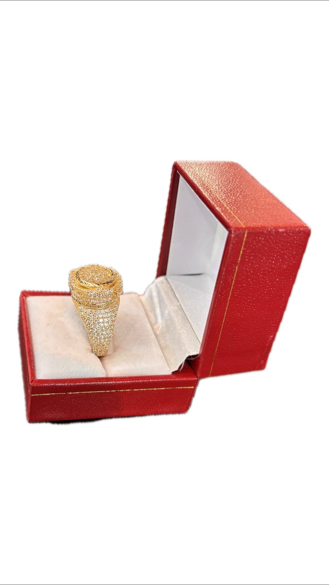14k Yellow Gold Pave Statement Ring