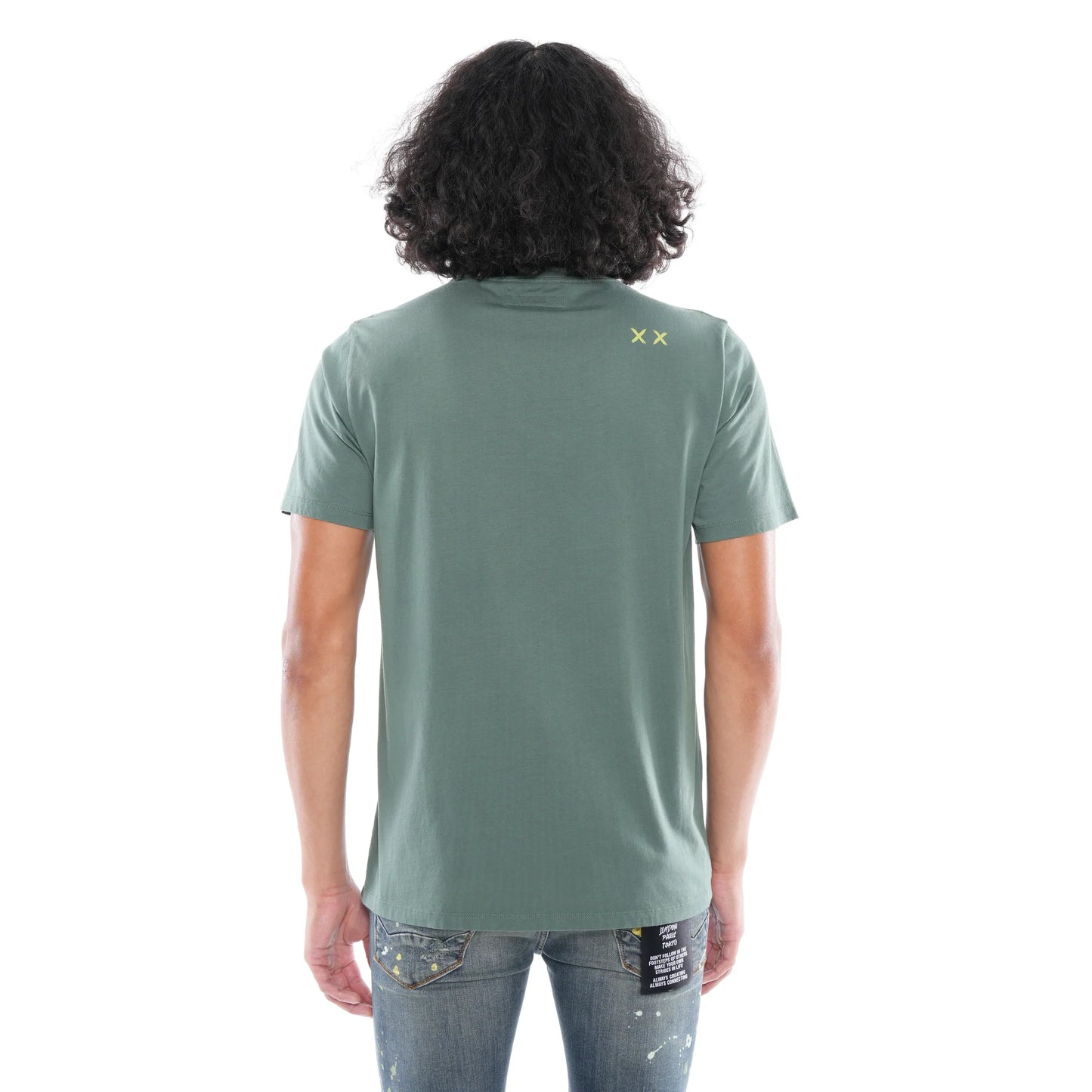 SHORT SLEEVE CREW NECK TEE "KILLER" IN MAIZE
