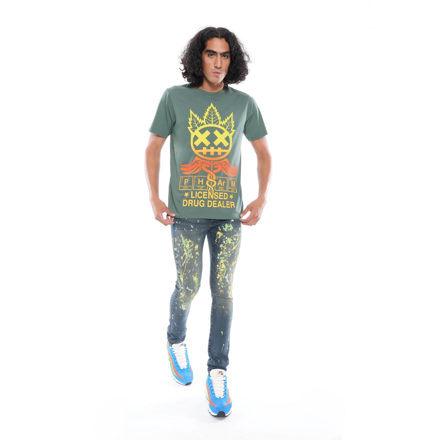 SHORT SLEEVE CREW NECK TEE "KILLER" IN MAIZE