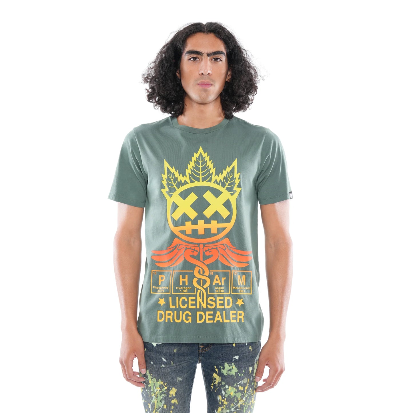 SHORT SLEEVE CREW NECK TEE "KILLER" IN MAIZE