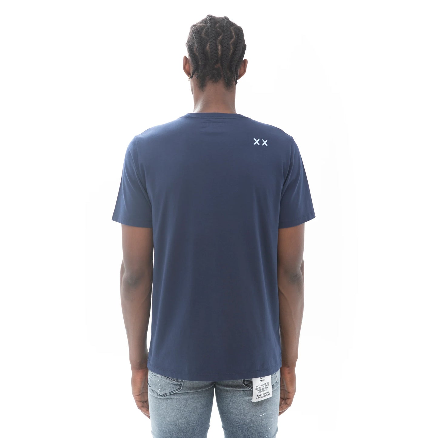 CAMISETA DE MANGA CORTA CON CUELLO REDONDO "CYBORG" EN TRUE NAVY
