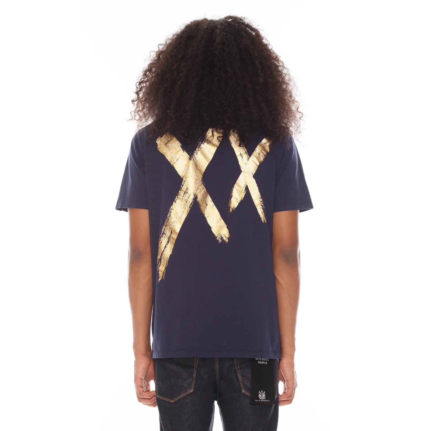 SHORT SLEEVE CREW NECK TEE 26/1'S "FOIL XX" IN NAVY