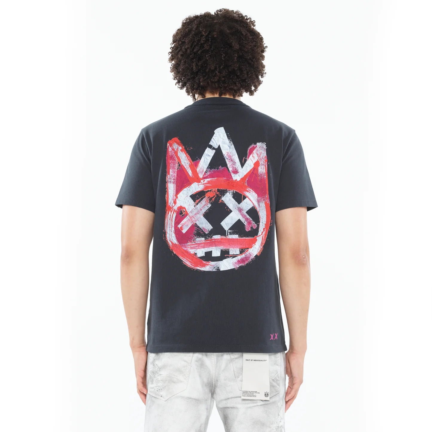 Cult's Heavyweight Short Sleeve Crew Neck Tee "Artist Logo" in Steel