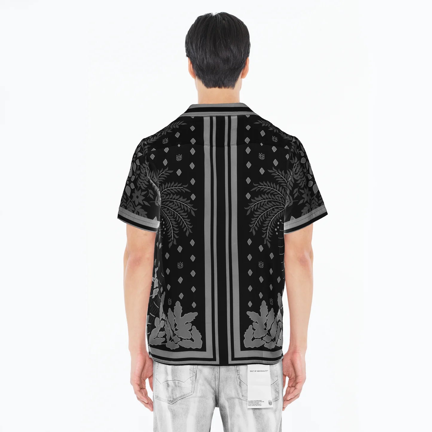 Cult's Cuban Short Sleeve Woven Shirt in Black Retro