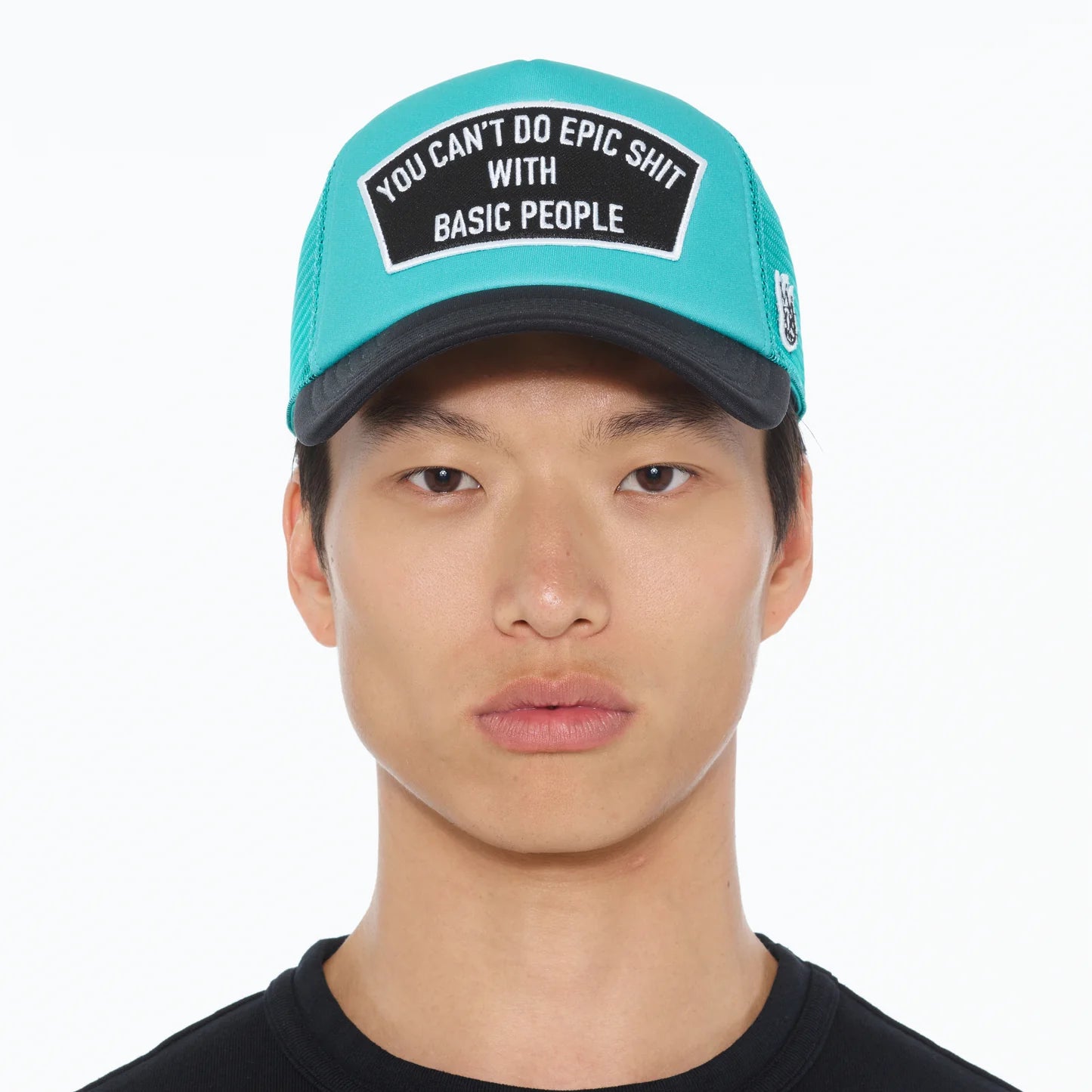 Cult's "Cant Do Epic Shit" Mesh Back Trucker Hat in Teal