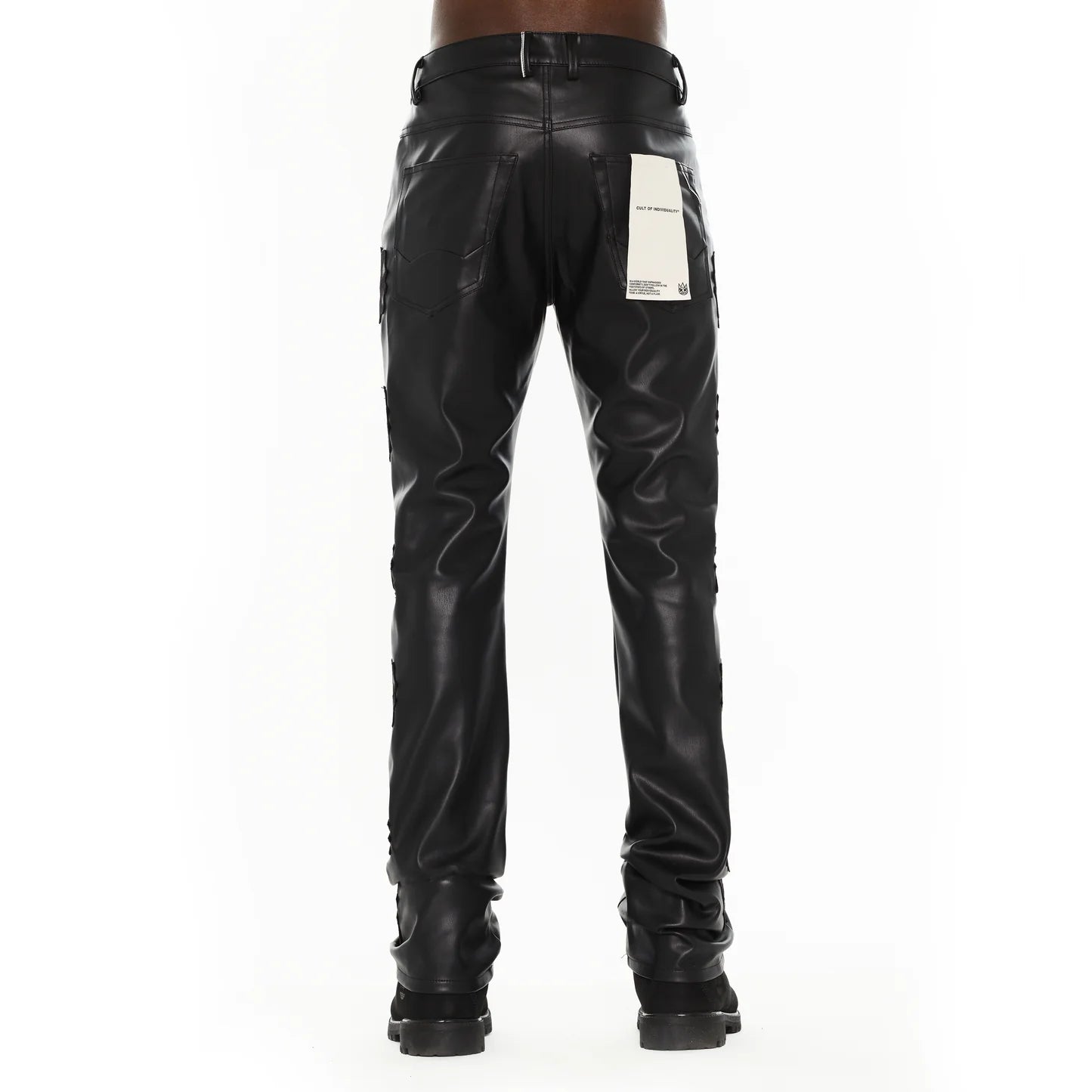 Cult's Lenny Bootcut 603 Jeans in Black Faux Leather 625B10-LB5C