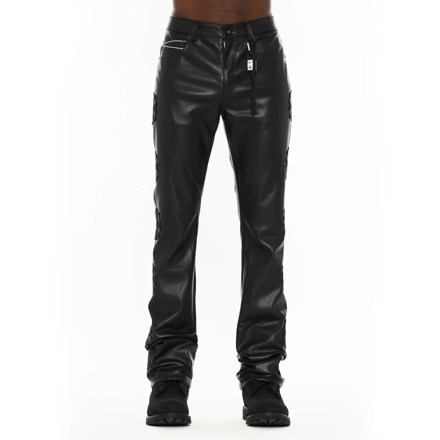 Cult's Lenny Bootcut 603 Jeans in Black Faux Leather 625B10-LB5C