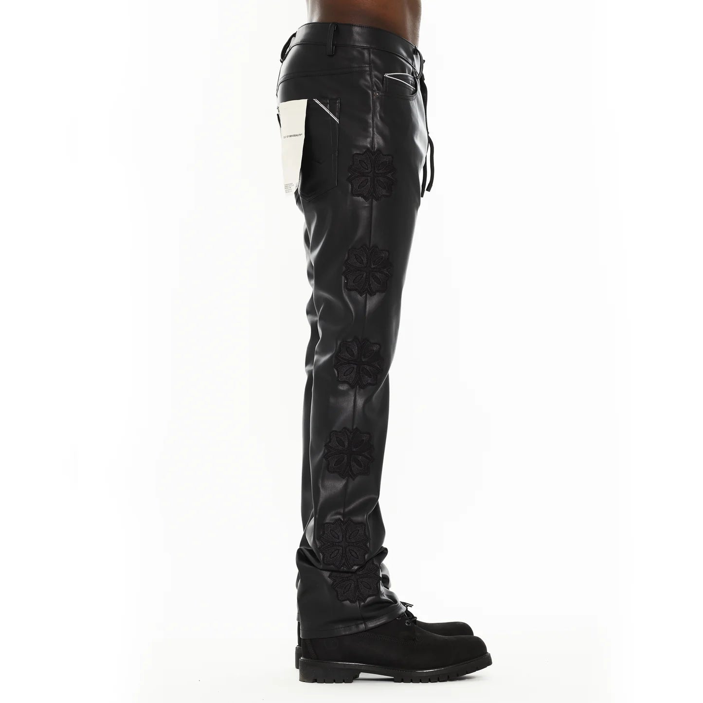 Cult's Lenny Bootcut 603 Jeans in Black Faux Leather 625B10-LB5C