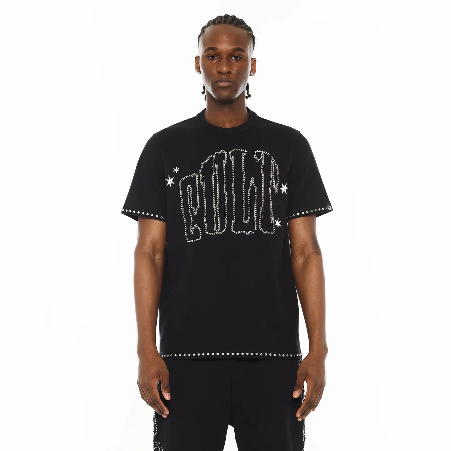 Cult x El Alfa Premium Short Sleeve Crew Neck Tee "Paisley" in Black 625B8-K28A