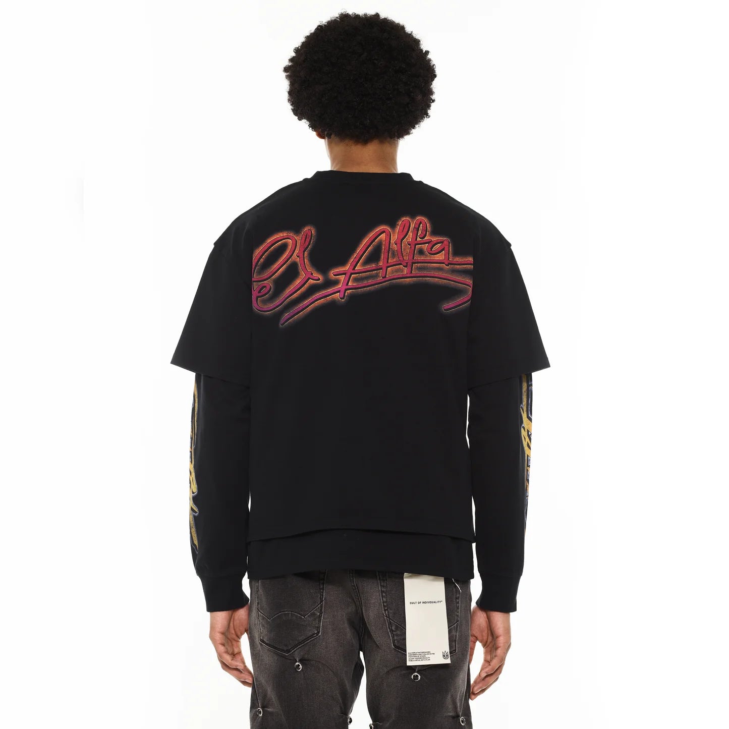 Cult x El Alfa Premium Long Sleeve Thermal Shirt "Cobra" in Black 625B8-LS26A