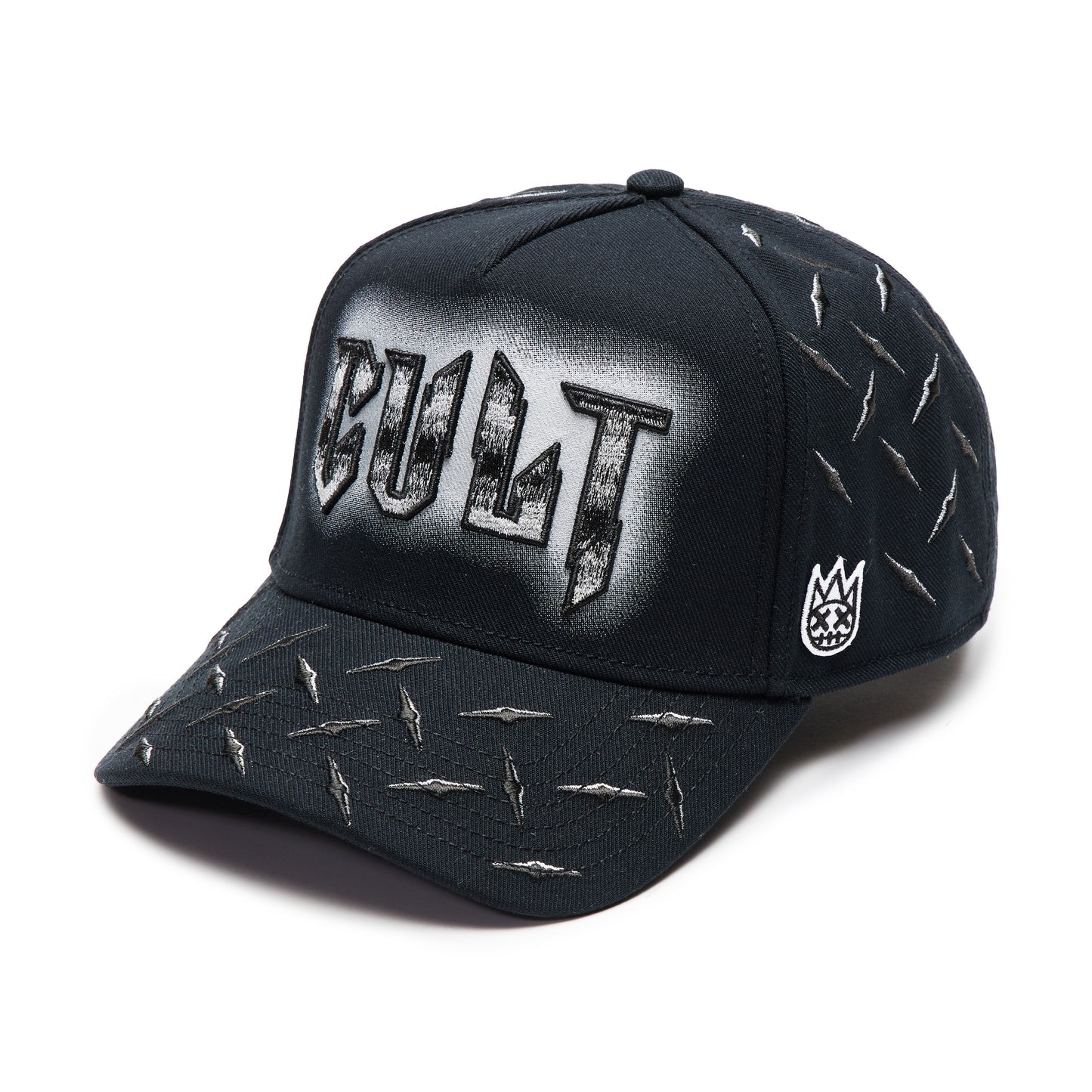 Cult's Logo Mesh Back Trucker Hat "Instruments" in Black 625BC-CH103A