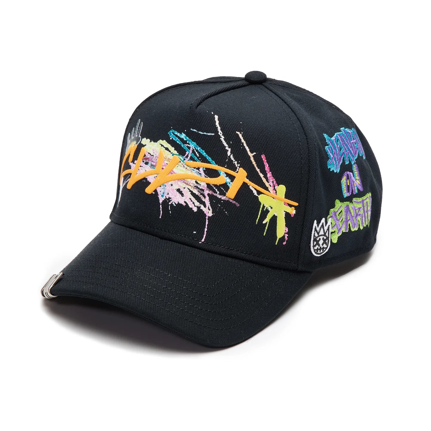Cult's Logo Mesh Back Trucker Hat "Cult Graffiti" in Black 625BC-CH104A