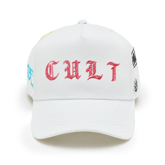 Cult's Logo Mesh Back Trucker Hat "Cult Community" in Winter White 625BC-CH108A
