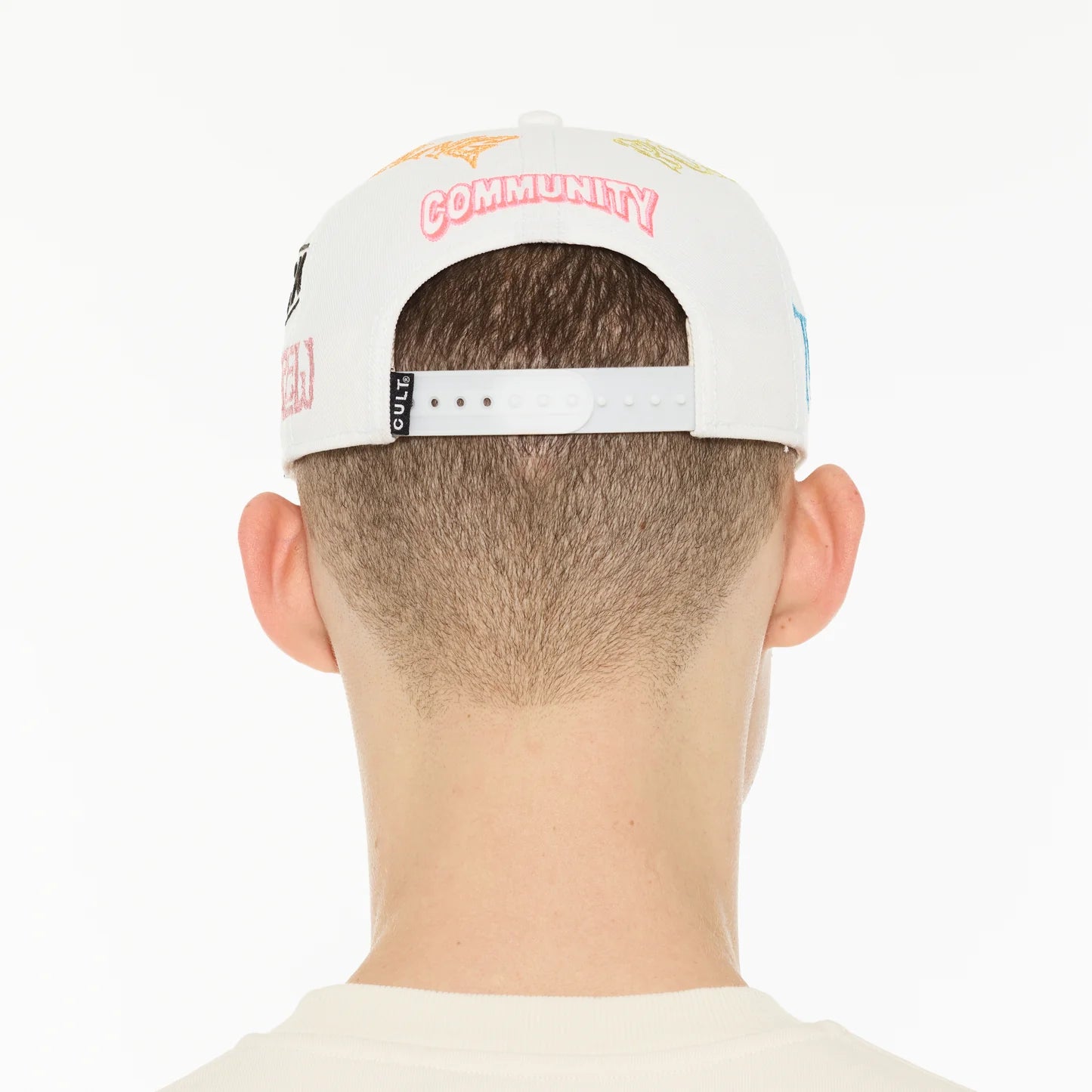 Cult's Logo Mesh Back Trucker Hat "Cult Community" in Winter White 625BC-CH108A