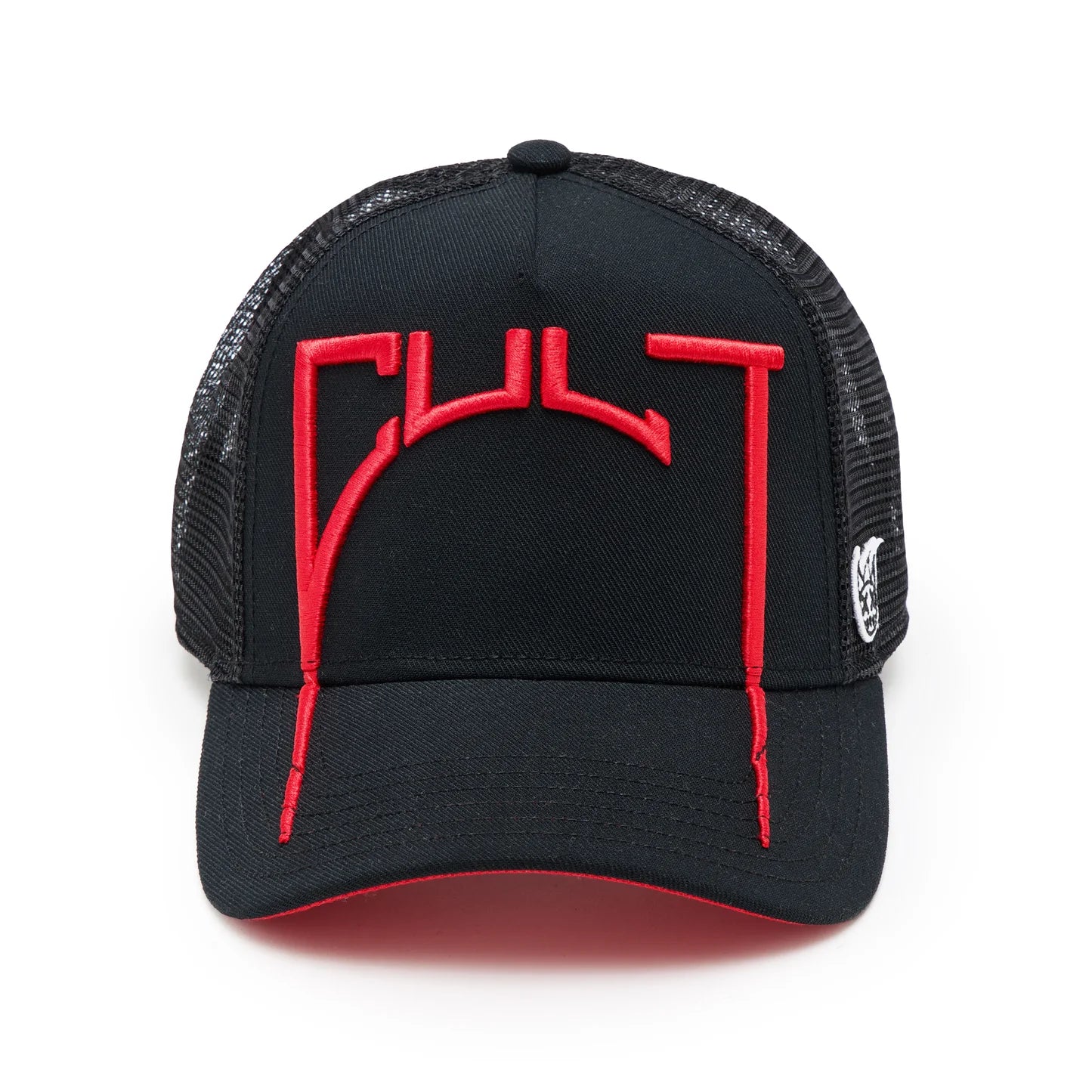 Cult's Logo Mesh Back Trucker Hat "Cult Arch" in Black 625BC-CH53A