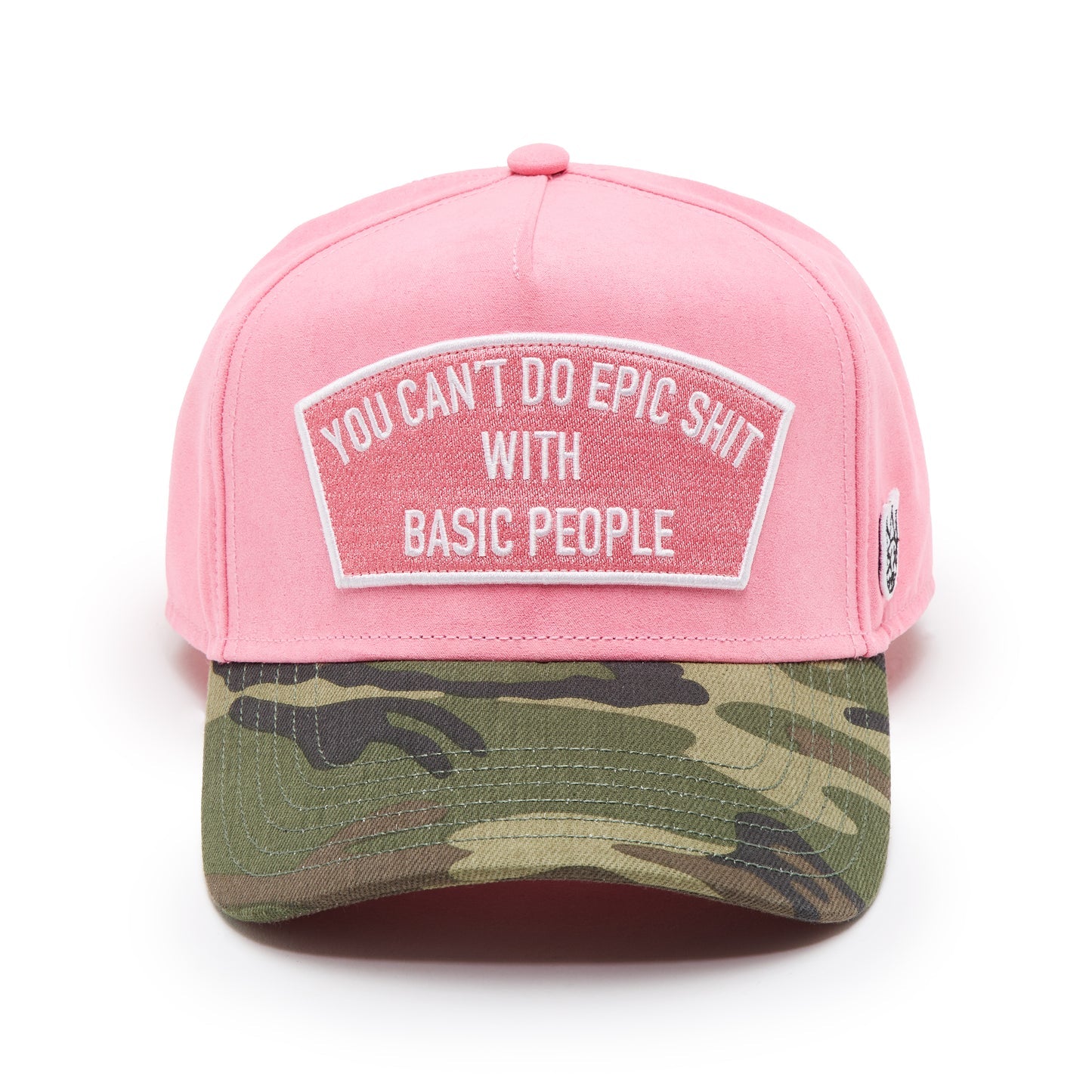 Cult's Logo Mesh Back Trucker Hat "Cant Do Epic Shit" in Geranium Pink 625BC-CH69A