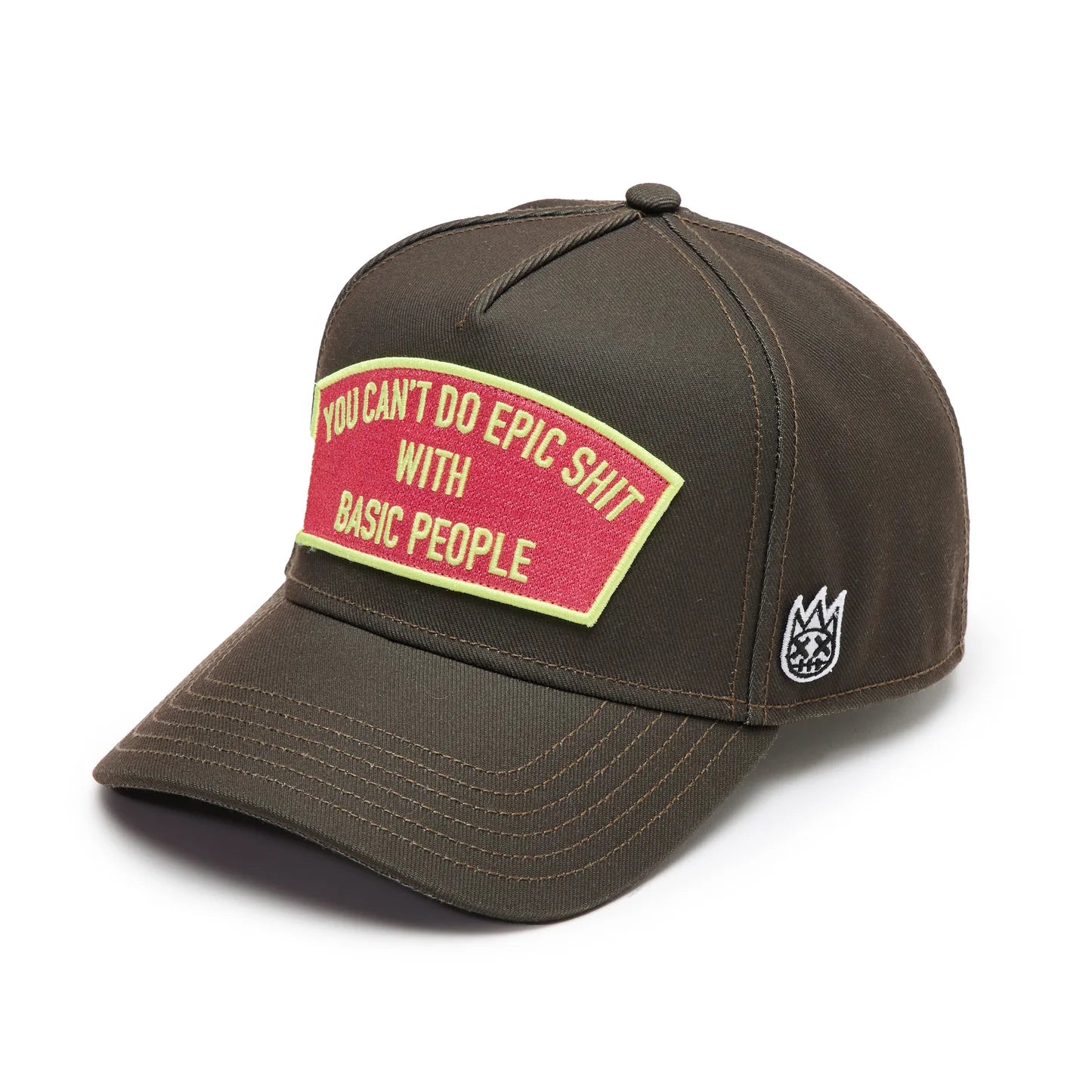 Cult's Logo Mesh Back Trucker Hat "Cant Do Epic Shit" in Sage 625BC-CH76A
