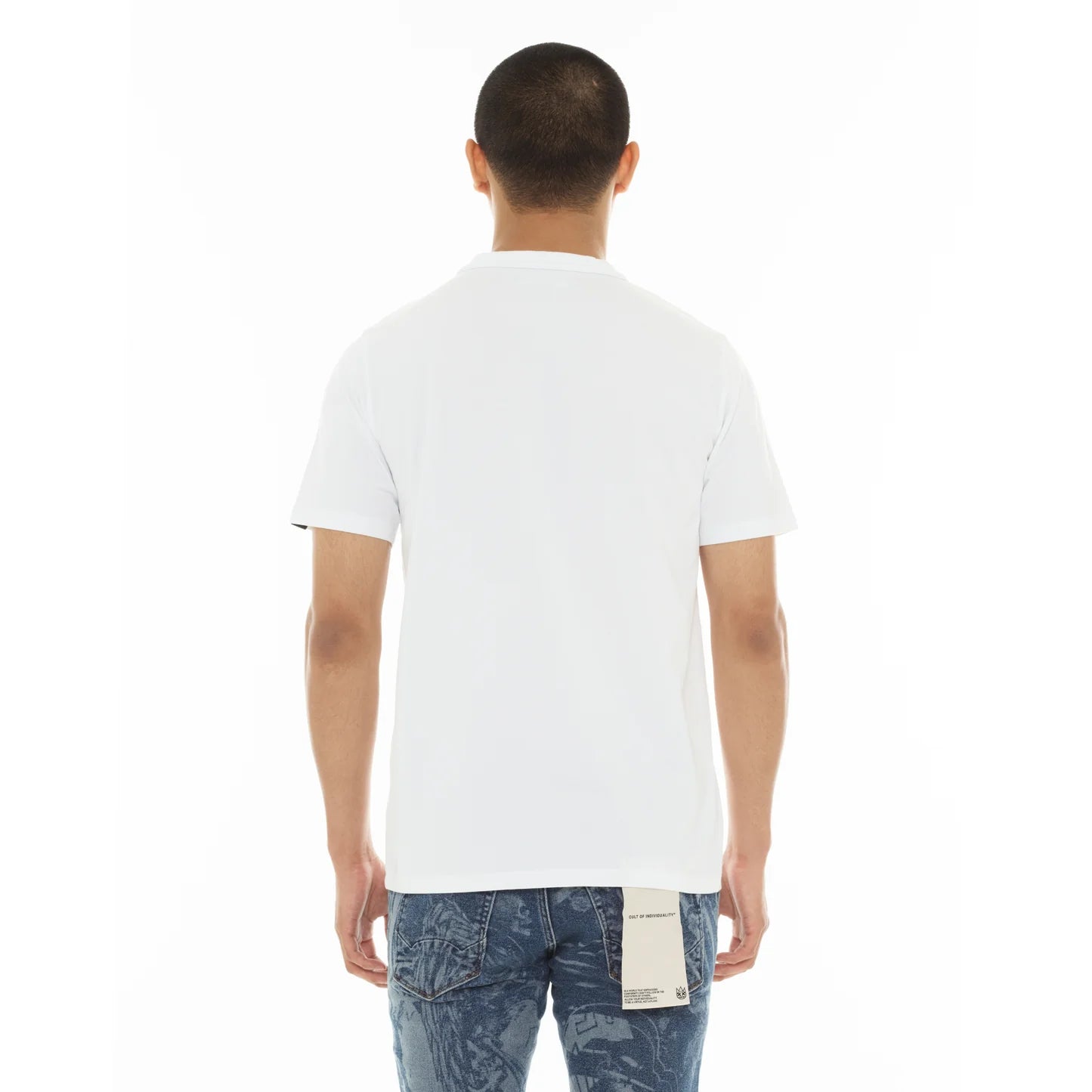 Cult's Oversized Short Sleeve Crew Neck Tee "Artificial Paradise" in White 626A5-K47A