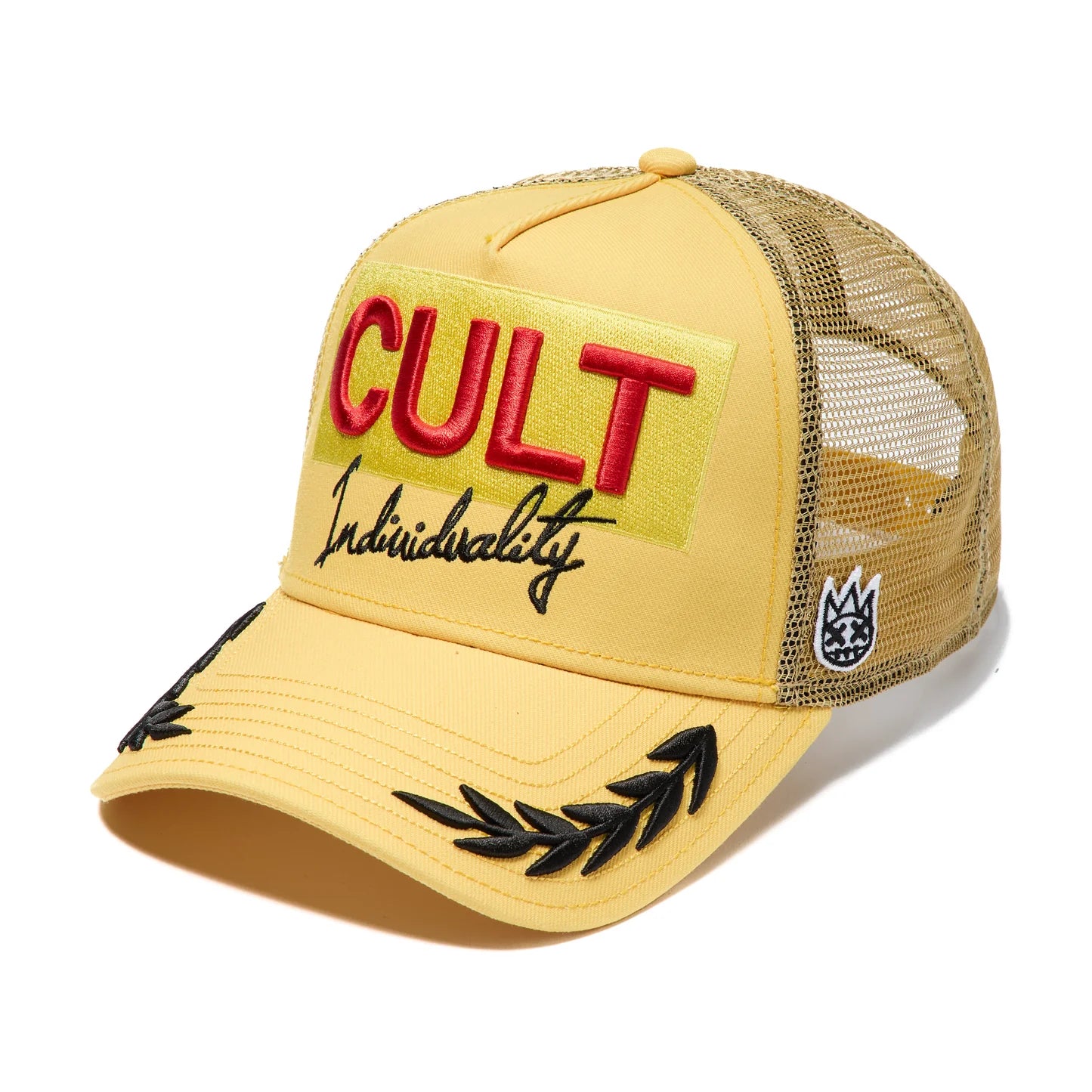 Cult's Mesh Back Trucker Hat "Racing" In Yellow Gold 626AC-CH63A