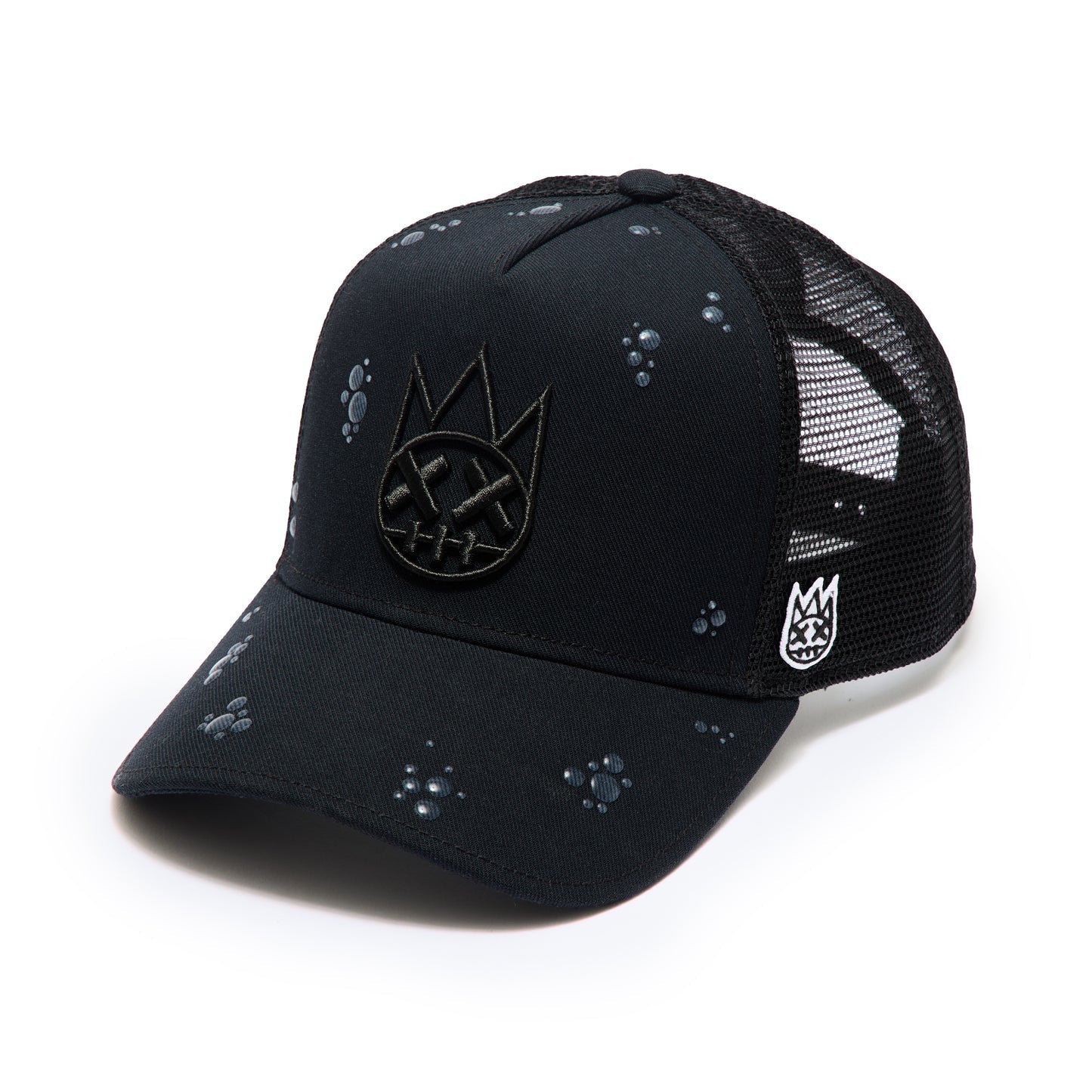 Cult's Mesh Back Trucker Hat "Raindrop" In Black 626AC-CH67A