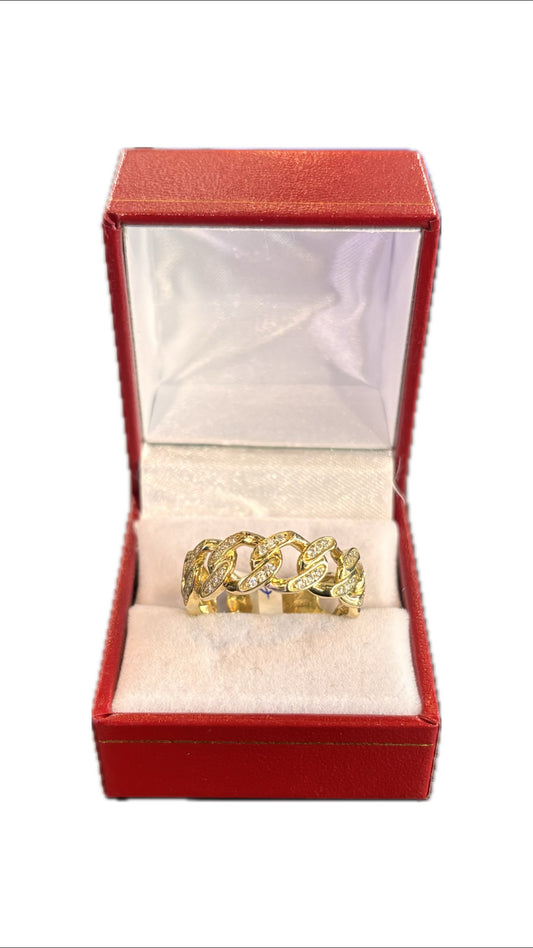 14k Yellow Gold Cuban Link Ring