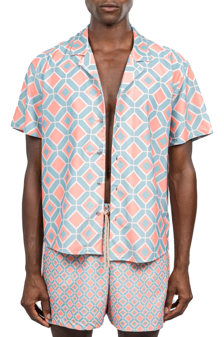AMALFI SHIRT - BLUE/CORAL