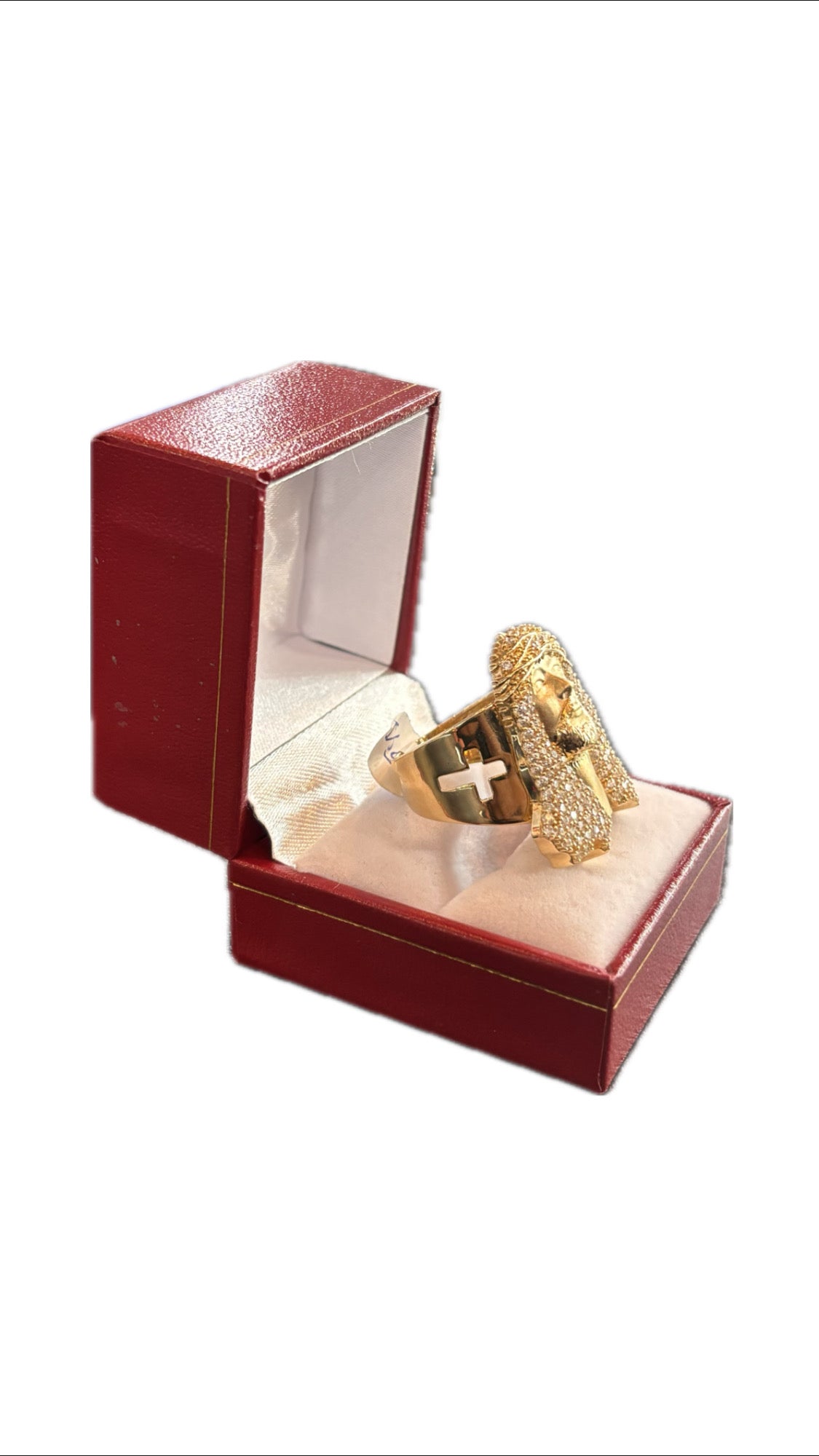 14k Yellow Gold Jesus Piece "Blood Crown" Ring