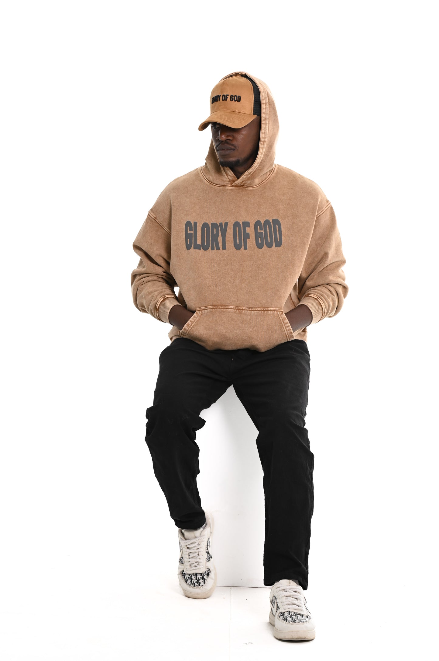 Glory of God Oversized Hoodie - Rich Brown