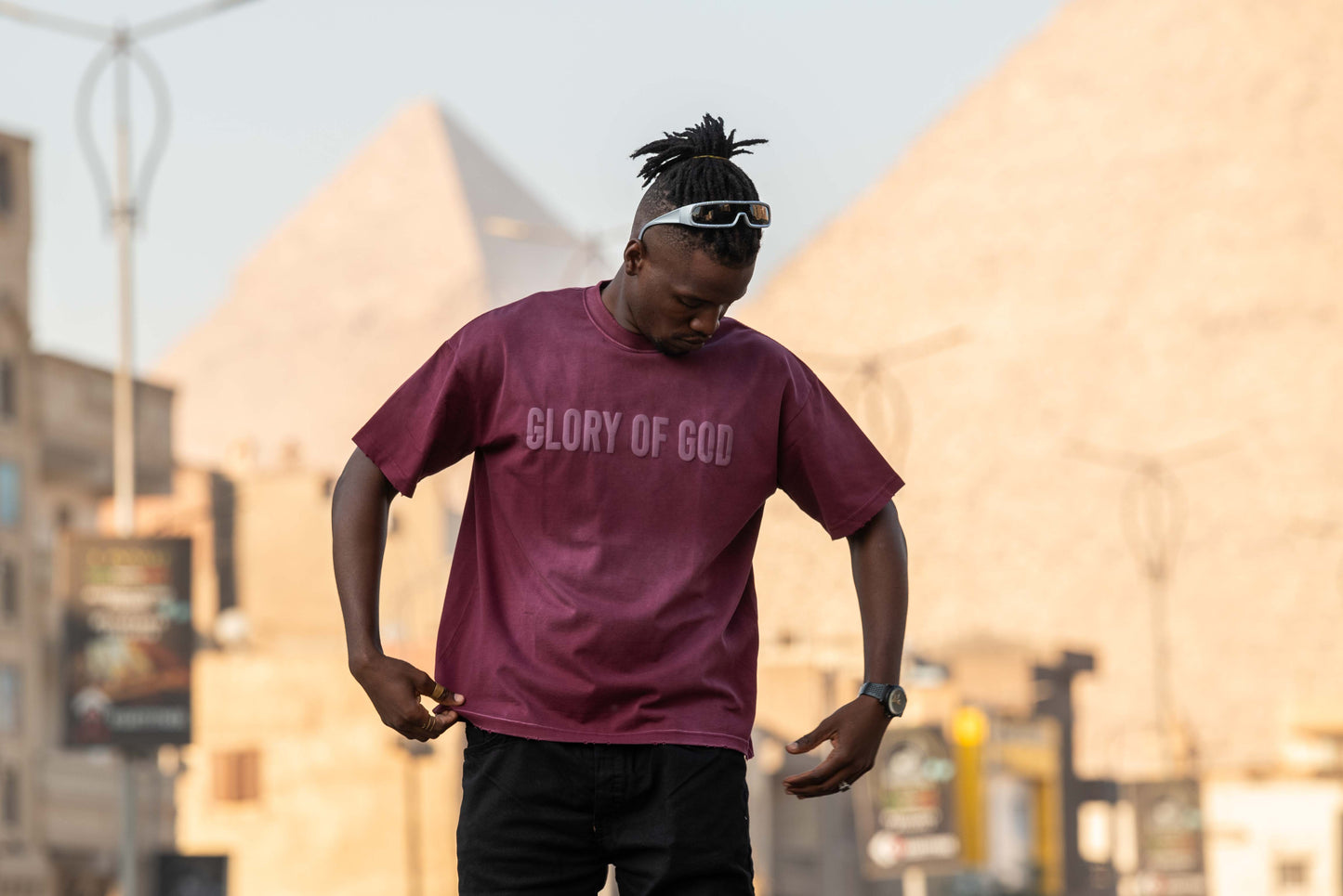 Glory Of God oversized t-shirt - Burgundy