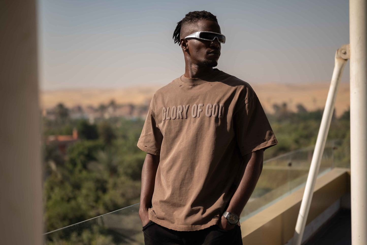 Glory Of God oversized t-shirt - Brown