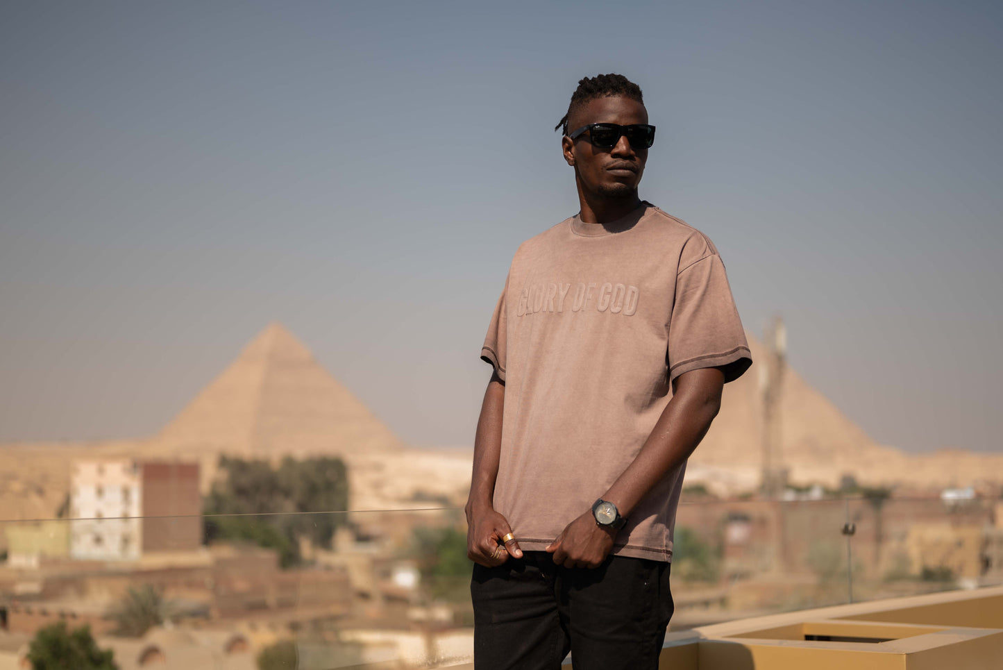 Glory Of God oversized t-shirt - Faded Brown