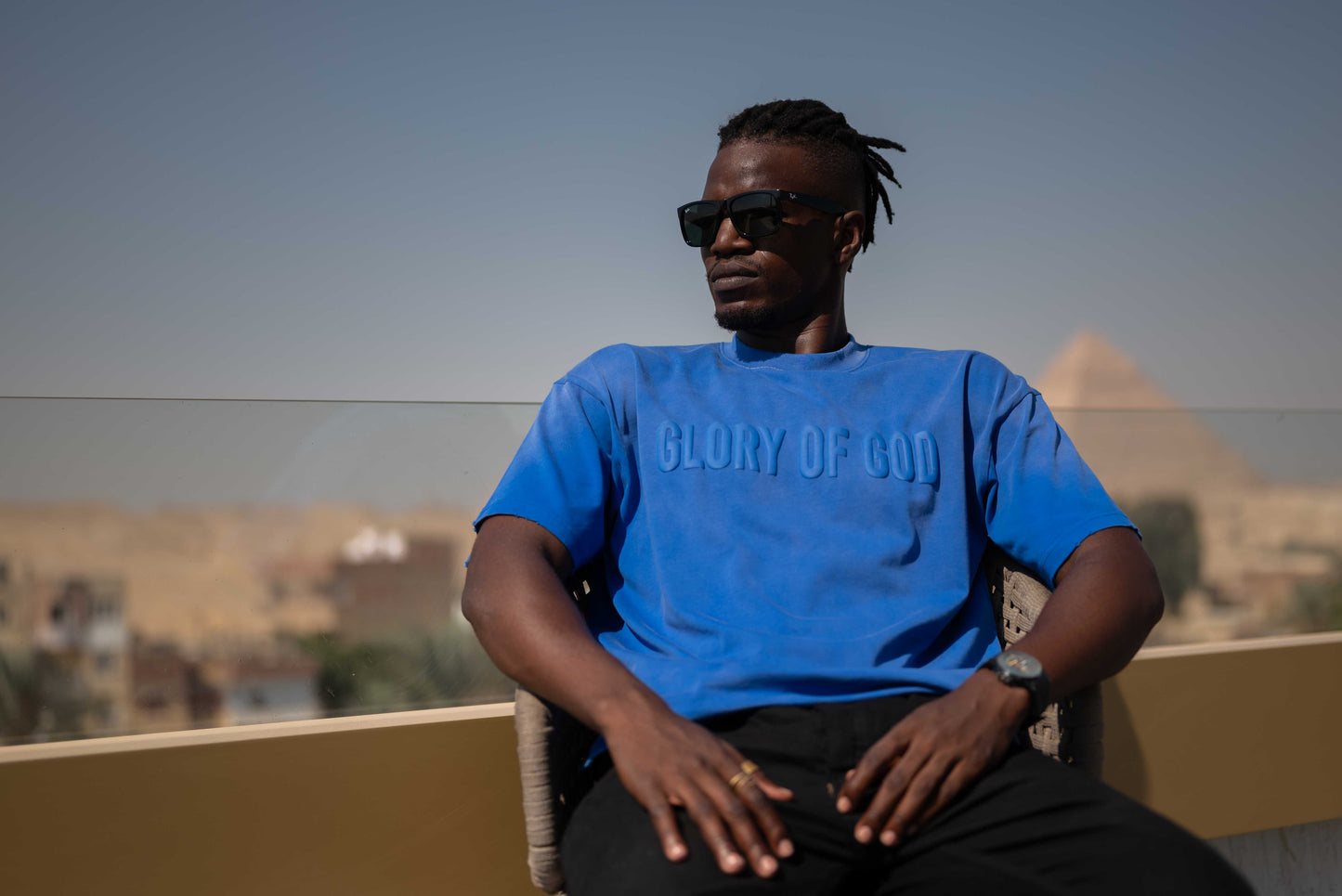 Glory Of God oversized t-shirt - Blue