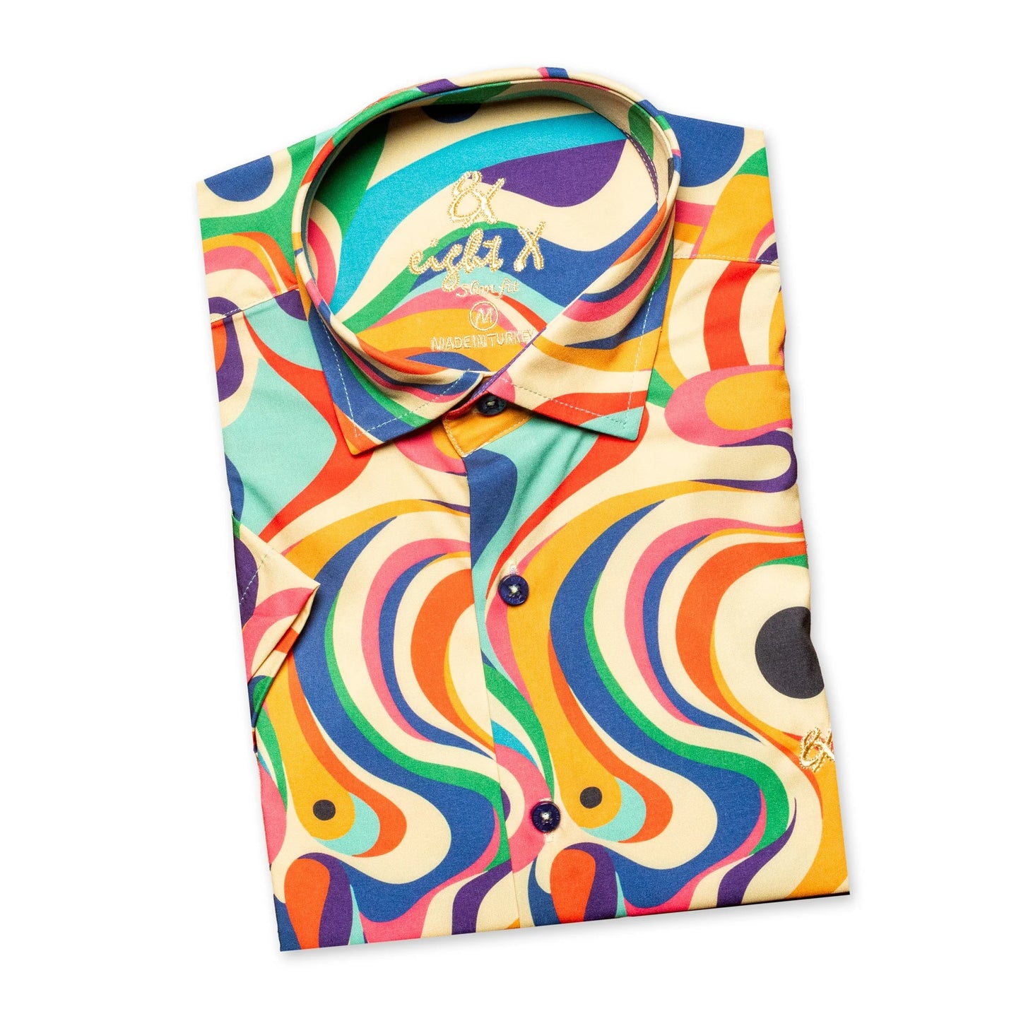 Folded Eight X Toucan short sleeve button down shirt, showcasing its high-quality craftsmanship and stylish design, perfect for warm weather comfort