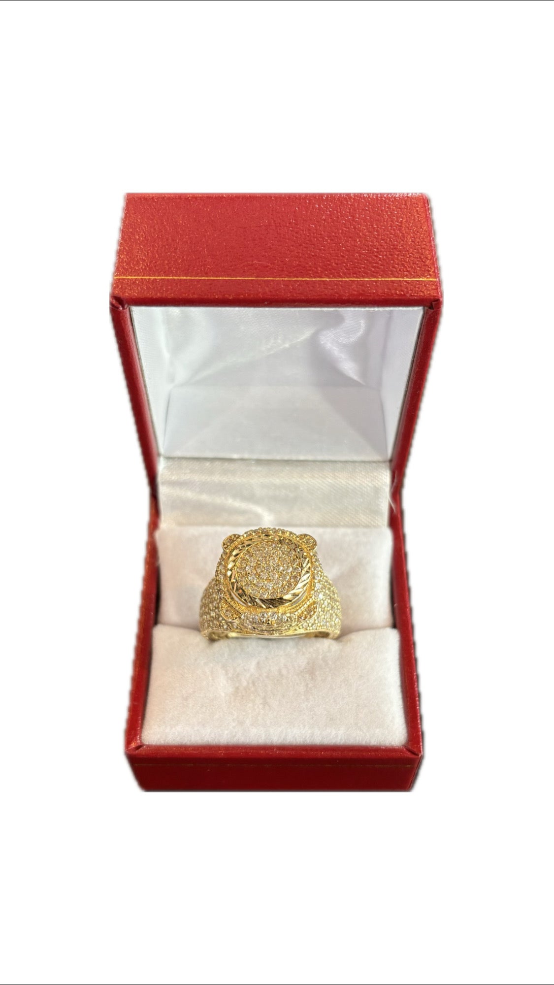 14k Yellow Gold Pave Statement Ring