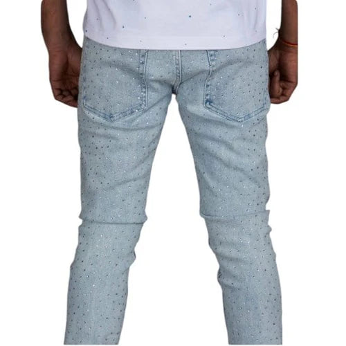 Glory Of God Light Blue Stoned Jeans