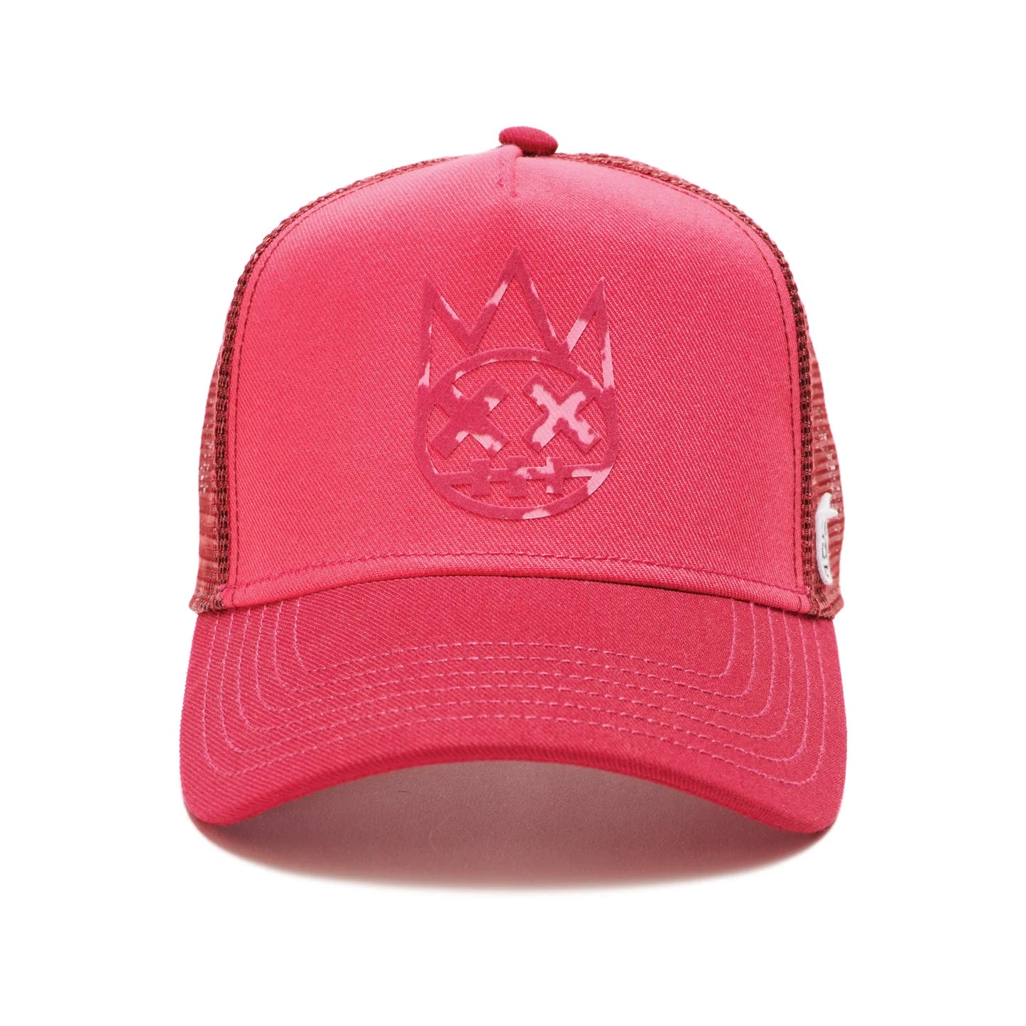 CLEAN LOGO MESH BACK TRUCKER CURVED VISOR IN VINTAGE RED