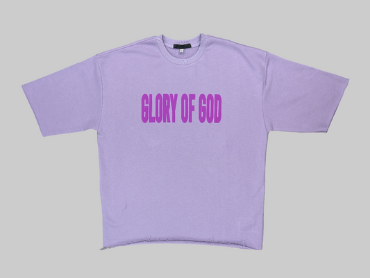 Glory of God Oversized Half Sleeve T-Shirt - Lavender Violet