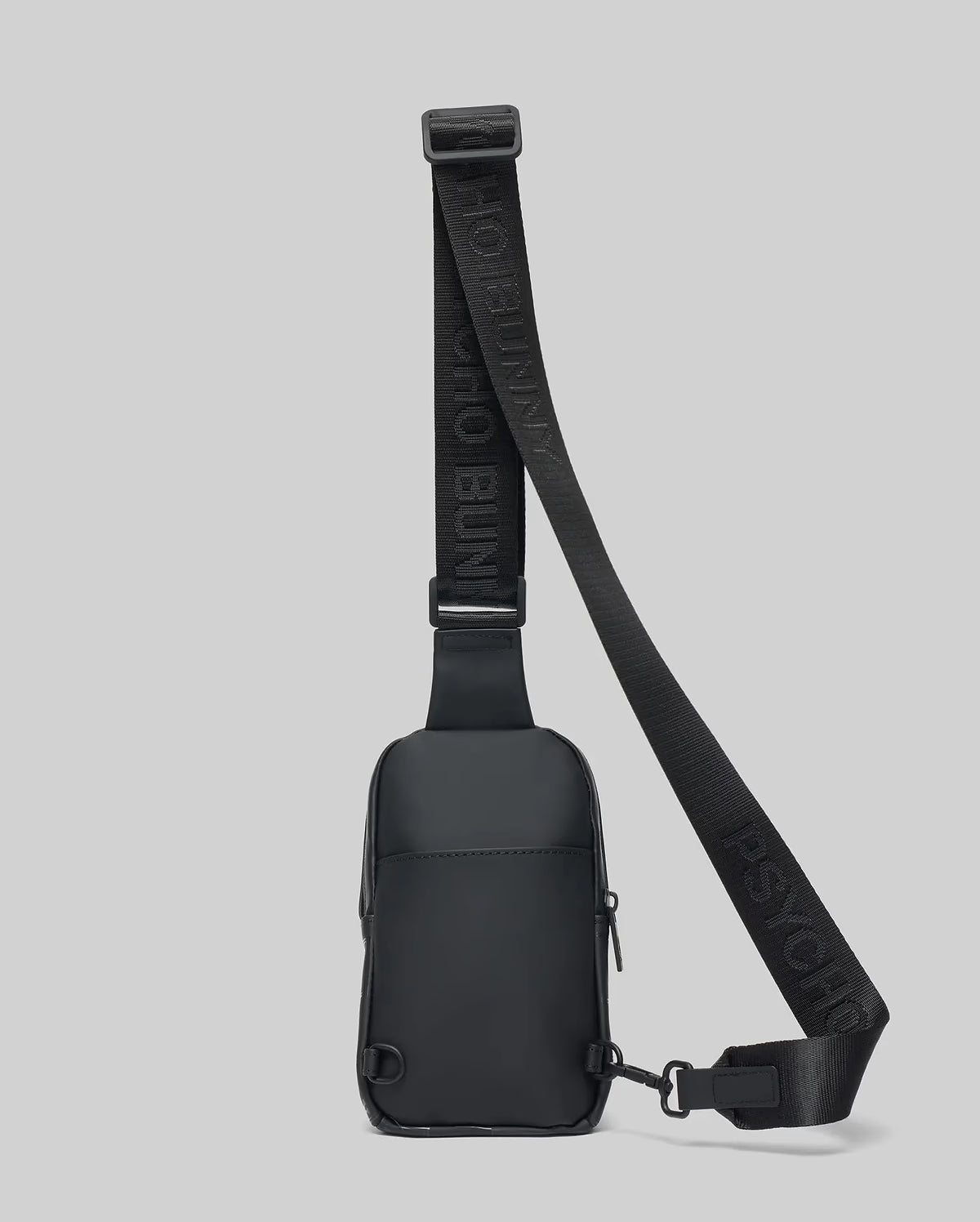 Mens rubberized crossbody BLACK