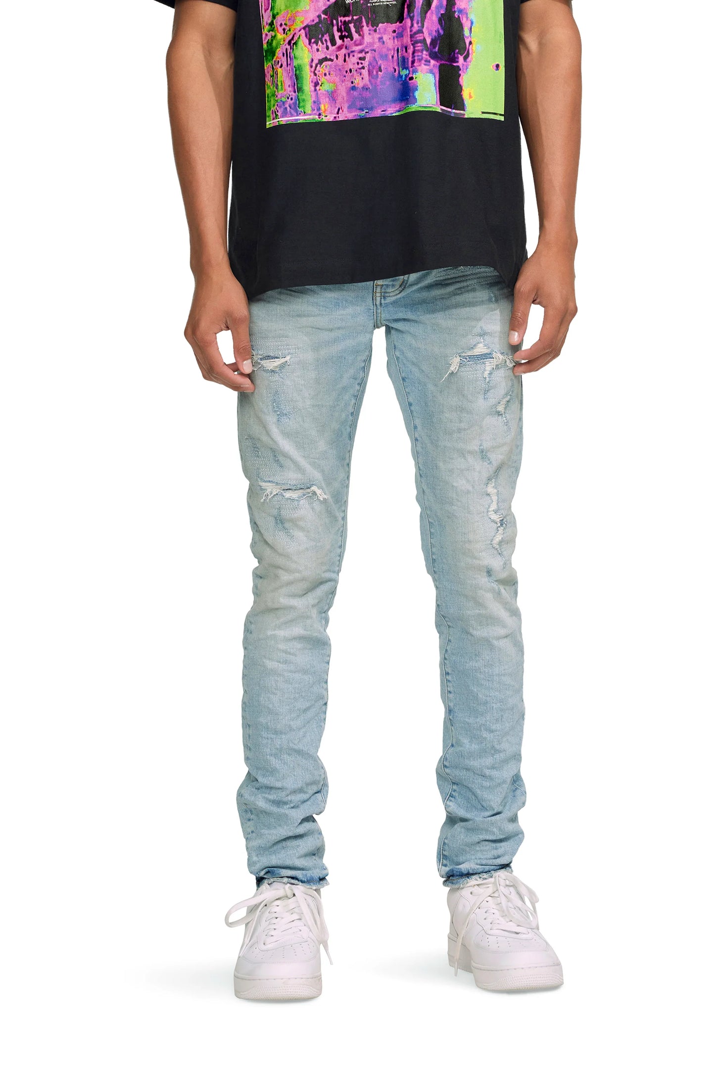 P001 Worn Quilted Destroy Pocket