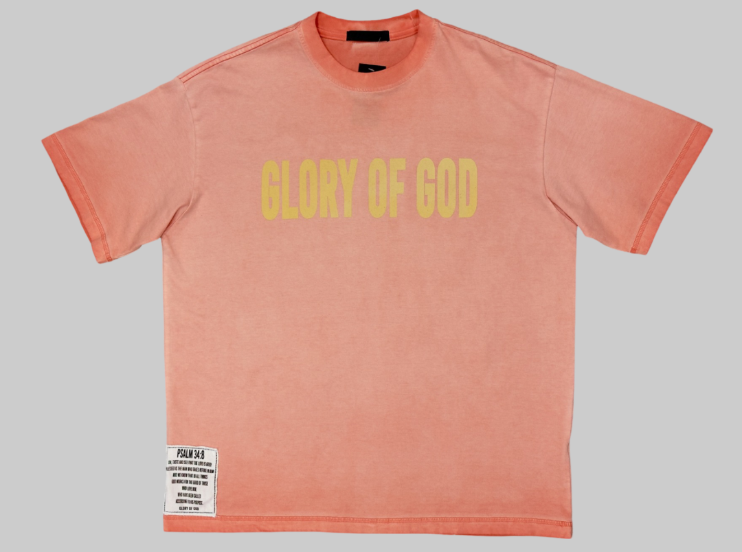 Glory of God Oversized Half Sleeve T-Shirt - Fine Cotton in Regal Orange