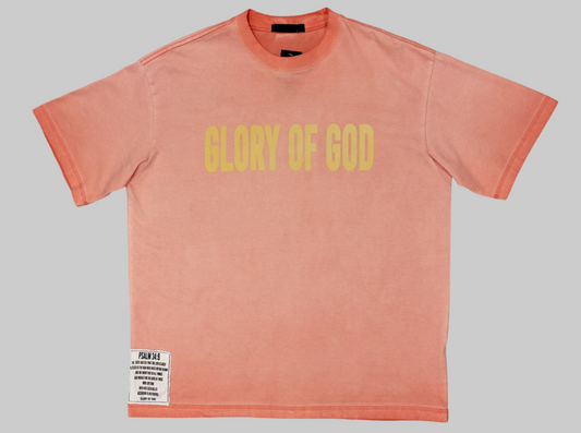 Glory of God Oversized Half Sleeve T-Shirt - Fine Cotton in Regal Orange