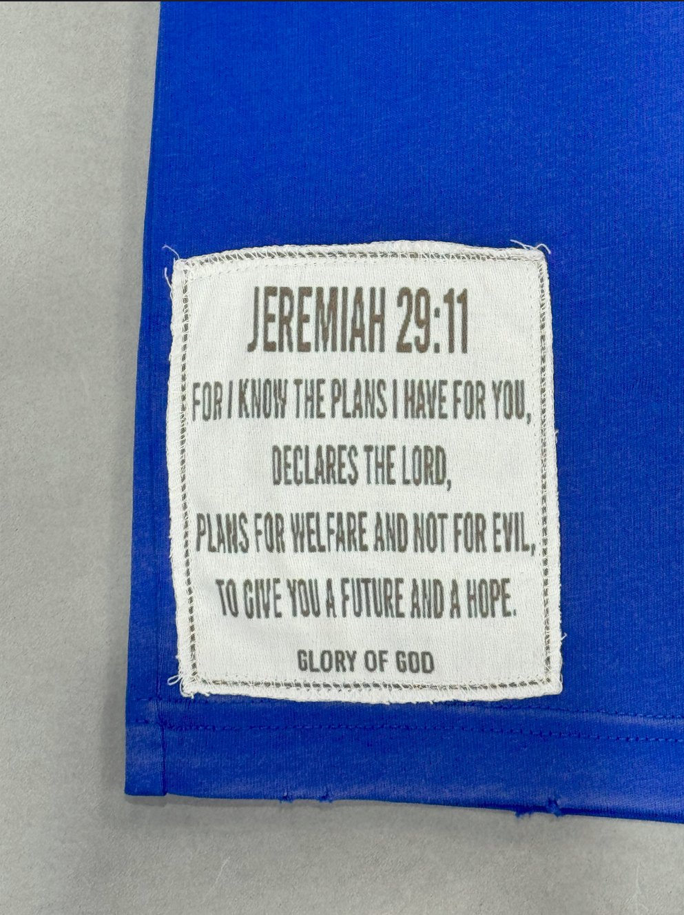 Glory of God Oversized Half Sleeve T-Shirt - Ultra-Soft Cotton in Vibrant Blue