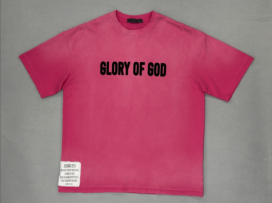 Glory of God Oversized Half Sleeve T-Shirt - Ultra-Soft Cotton in Pink Elegant Blush