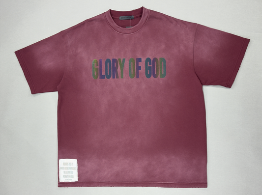 Glory of God Oversized Half Sleeve T-Shirt - Luxurious Chestnut Red