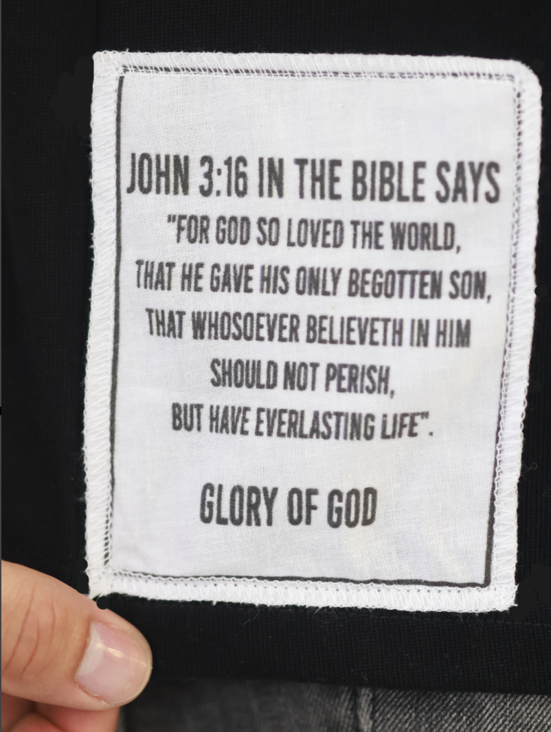 Glory of God Oversized T-Shirt - Ultra-Soft Cotton with Iridescent Font in Timeless Black