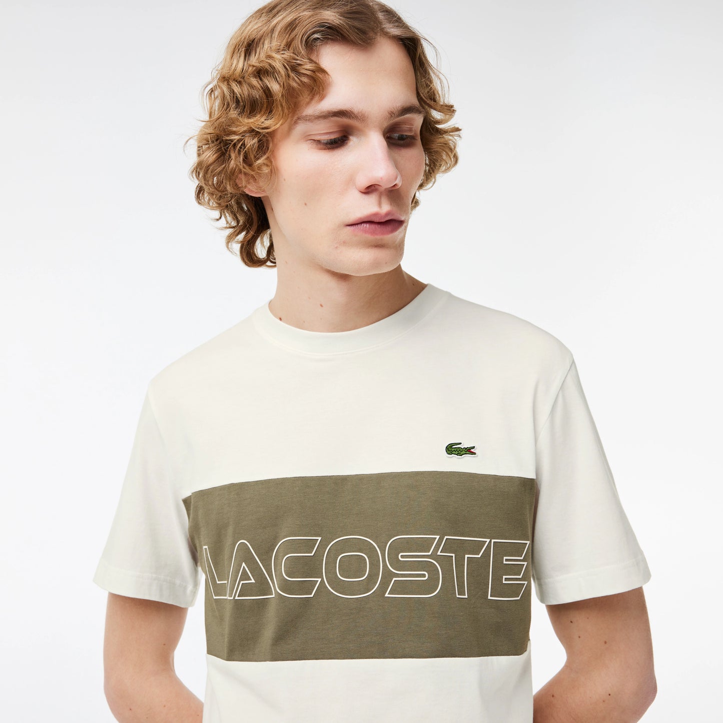 Lacoste MEN'S REGULAR FIT PRINTED COLORBLOCK T-SHIRT