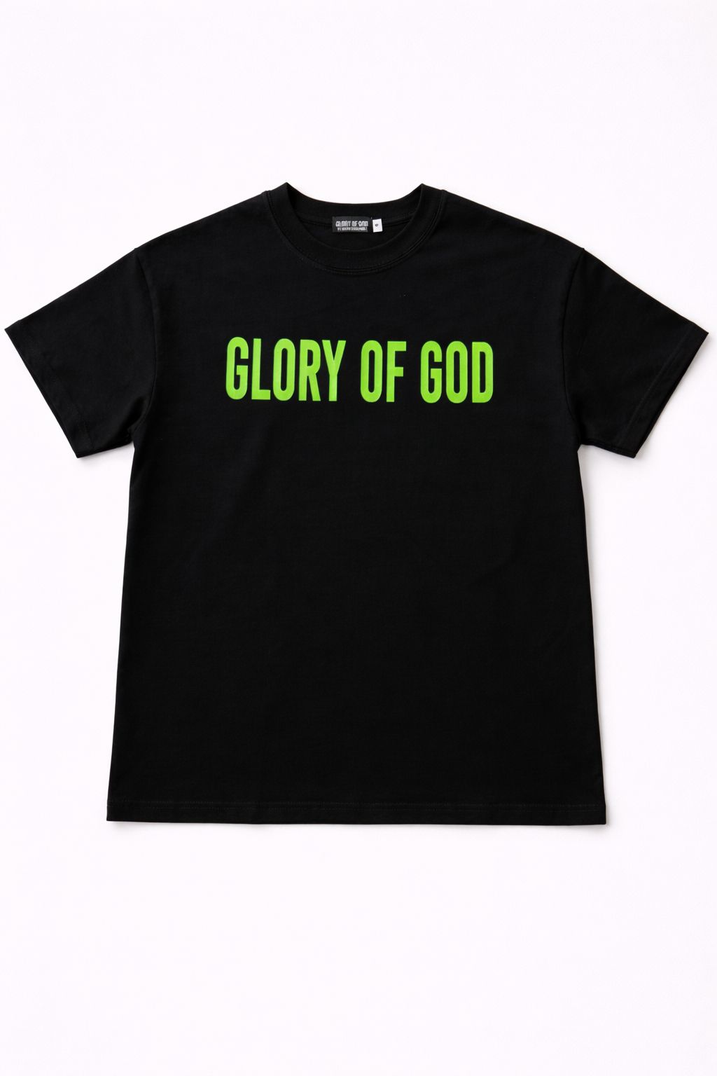 Glory of God Tshirt Black and green neon