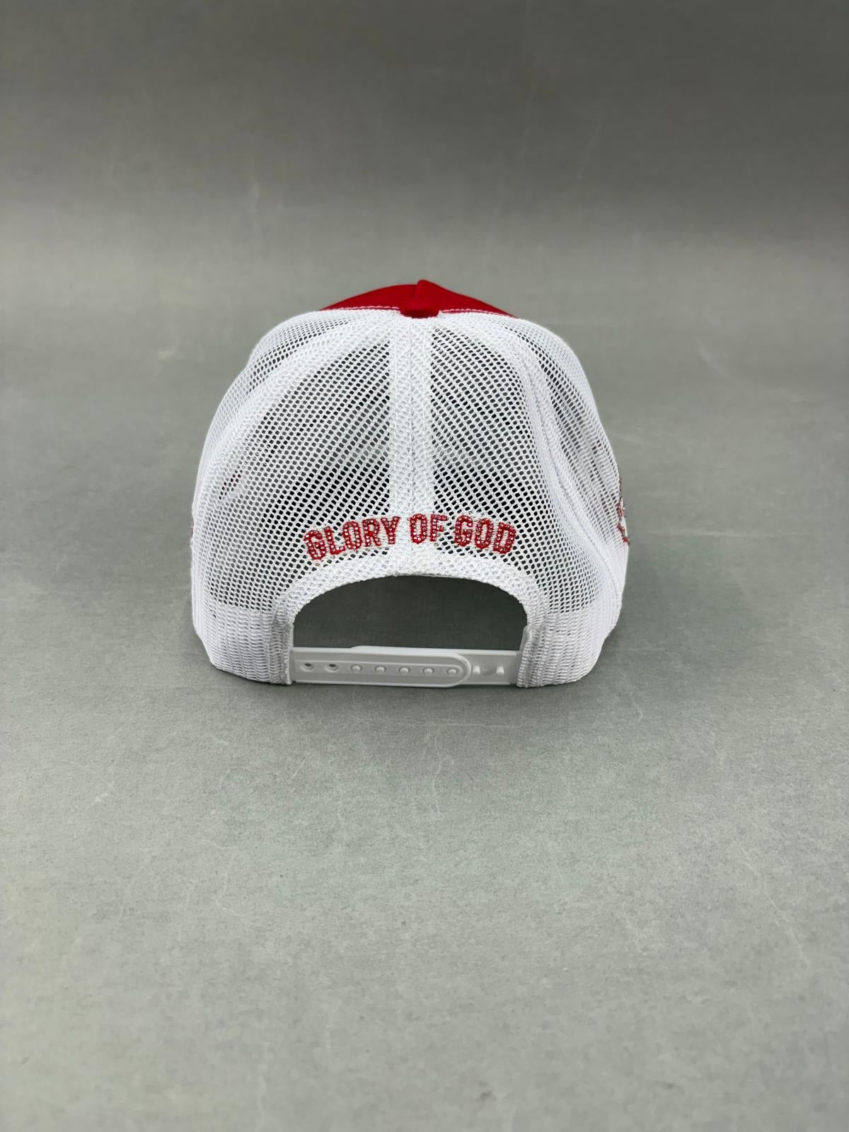 GLORY OF GOD HAT ROJA Y BLANCA