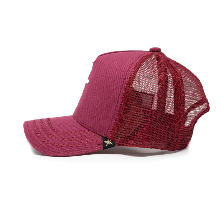 CROSS" BURGUNDY TRUCKER HAT UNISEX